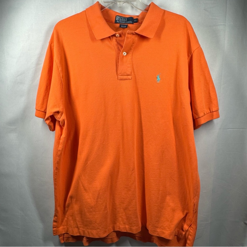 Polo by Ralph Lauren Men's XL Orange Cotton Polo Shirt‎ Short Sleeve Golf